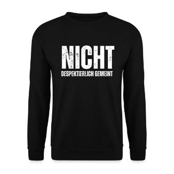 Nicht Despektierlich Gemeint - Unisex Pullover - Schwarz - Vorne - Alina (178cm) & Michal (187cm)