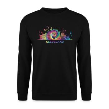 Clevelander Skyline Cleveland - Unisex Sweatshirt - black - Front - Alina (178cm) & Michal (187cm)