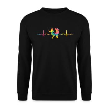 Dancing Heartbeat Swing 60s Boogie Woogie - Unisex Sweatshirt - black - Front - Alina (178cm) & Michal (187cm)
