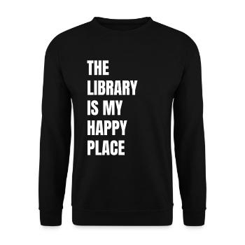 Bibliothèque livre amant lecture rat de bibliothèque - Sweat-shirt Unisexe - noir - Devant - Alina (178cm) & Michal (187cm)
