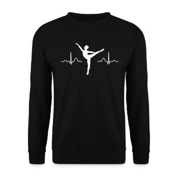 Ballet, Danseur, Battement de cœur, Ecg, Ballerine - Sweat-shirt Unisexe - noir - Devant - Alina (178cm) & Michal (187cm)
