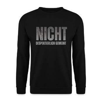 Nicht Despektierlich Gemeint - Unisex Pullover - Schwarz - Vorne - Alina (178cm) & Michal (187cm)