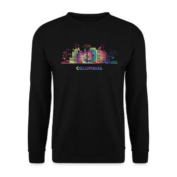 Columbusite Skyline Columbus - Unisex Pullover - Schwarz - Vorne - Alina (178cm) & Michal (187cm)