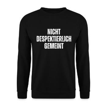 Nicht Despektierlich Gemeint - Unisex Pullover - Schwarz - Vorne - Alina (178cm) & Michal (187cm)