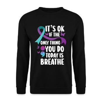 Mental Health Warrior Purple and Turquoise - Unisex Sweatshirt - black - Front - Alina (178cm) & Michal (187cm)