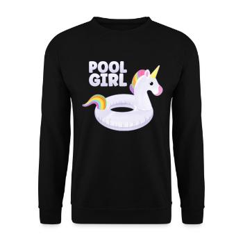 Piscine Fille Licorne Floatie Piscine - Sweat-shirt Unisexe - noir - Devant - Alina (178cm) & Michal (187cm)