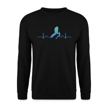 Flügel Surfer Wingsurfing Retro Folie Flügel - Unisex Pullover - Schwarz - Vorne - Alina (178cm) & Michal (187cm)