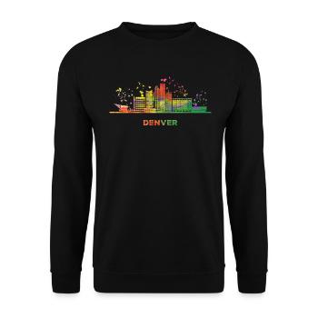 Denverites Skyline Denver - Unisex Pullover - Schwarz - Vorne - Alina (178cm) & Michal (187cm)