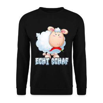 Real Sheep North German Lamb Sheep Shepherd - Unisex Sweatshirt - black - Front - Alina (178cm) & Michal (187cm)