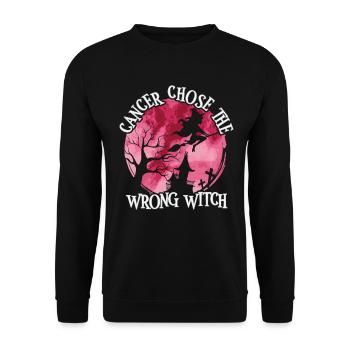 Hexe Burgunder Weiß Kopf-Hals-Krebs - Unisex Pullover - Schwarz - Vorne - Alina (178cm) & Michal (187cm)