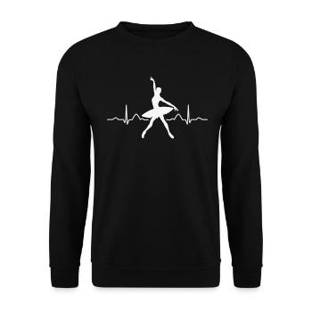 Ballet, Dancer, Heartbeat, Ekg, Ballerina - Unisex Sweatshirt - black - Front - Alina (178cm) & Michal (187cm)