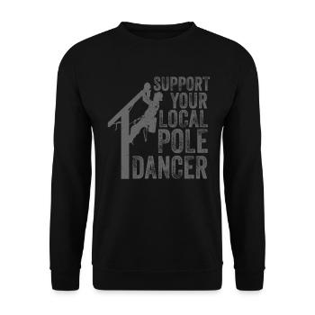 Soutenez votre monteur de ligne local - Sweat-shirt Unisexe - noir - Devant - Alina (178cm) & Michal (187cm)