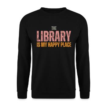 Library Book Lover Reading Bookworm - Unisex Sweatshirt - black - Front - Alina (178cm) & Michal (187cm)