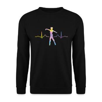 Ballett Tänzer Herzschlag Ekg Ballerina - Unisex Pullover - Schwarz - Vorne - Alina (178cm) & Michal (187cm)