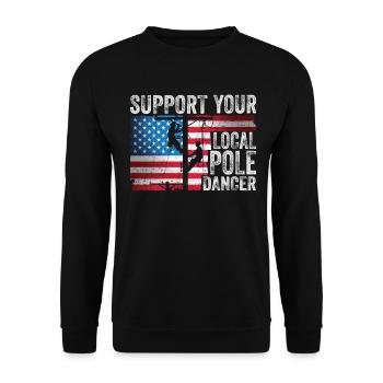 American Lineman Powerline Worker Design - Unisex Sweatshirt - black - Front - Alina (178cm) & Michal (187cm)
