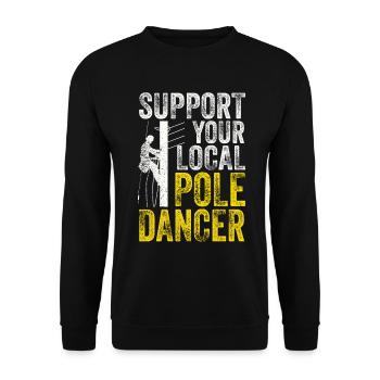 American Lineman Powerline Worker Design - Unisex Pullover - Schwarz - Vorne - Alina (178cm) & Michal (187cm)