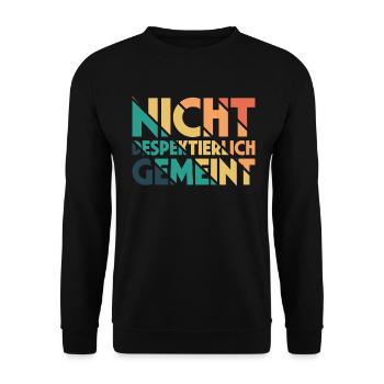 Nicht Despektierlich Gemeint - Unisex Pullover - Schwarz - Vorne - Alina (178cm) & Michal (187cm)