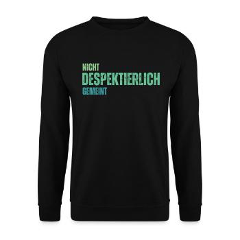 Nicht Despektierlich Gemeint - Unisex Pullover - Schwarz - Vorne - Alina (178cm) & Michal (187cm)