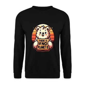There is no Planet B. Es gibt keine zweite Erde - Unisex Pullover - Schwarz - Vorne - Alina (178cm) & Michal (187cm)