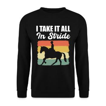 Pferderennen Reiter - Unisex Pullover - Schwarz - Vorne - Alina (178cm) & Michal (187cm)