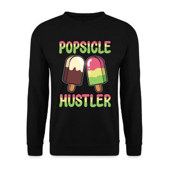 Lustiger Eis am Stiel Konditor - Unisex Pullover - Schwarz - Vorne - Alina (178cm) & Michal (187cm)