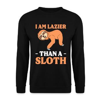 Lustiges Faultier Naturschützer - Unisex Pullover - Schwarz - Vorne - Alina (178cm) & Michal (187cm)