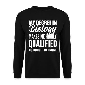 Lustiger Biologe Biologie - Unisex Pullover - Schwarz - Vorne - Alina (178cm) & Michal (187cm)