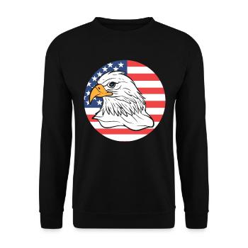 Patriotischer Weißkopfseeadler Beamte - Unisex Pullover - Schwarz - Vorne - Alina (178cm) & Michal (187cm)
