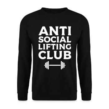 Antisocial Lifting Club Gewichtheber - Unisex Pullover - Schwarz - Vorne - Alina (178cm) & Michal (187cm)