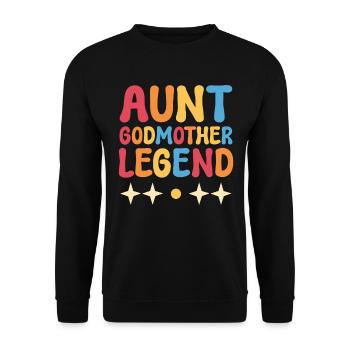 Aunt Godmother Legend Erzieher - Unisex Pullover - Schwarz - Vorne - Alina (178cm) & Michal (187cm)