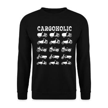 Cargoholic Cargo Bike Cargobike - Unisex Sweatshirt - black - Front - Alina (178cm) & Michal (187cm)