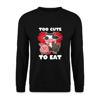 Tierliebhaber Vegetarier - Unisex Pullover - Schwarz - Vorne - Alina (178cm) & Michal (187cm)