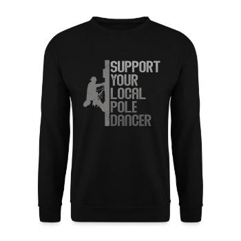 American Lineman Powerline Worker Design - Unisex Sweatshirt - black - Front - Alina (178cm) & Michal (187cm)