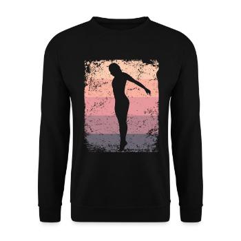 Synchronized Water Diver High Diver - Unisex Sweatshirt - black - Front - Alina (178cm) & Michal (187cm)