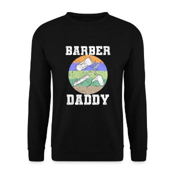 Barber Daddy Friseur - Unisex Pullover - Schwarz - Vorne - Alina (178cm) & Michal (187cm)
