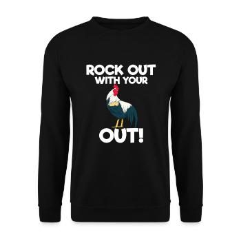 Rock Out With Your Out Geflügel - Unisex Pullover - Schwarz - Vorne - Alina (178cm) & Michal (187cm)