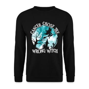 Cancer Witch Teal White Cervical Cancer - Unisex Sweatshirt - black - Front - Alina (178cm) & Michal (187cm)