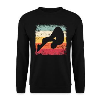 Synchronisierter Wassertaucher High Diver - Unisex Pullover - Schwarz - Vorne - Alina (178cm) & Michal (187cm)