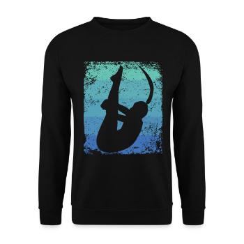 Synchronized Water Diver High Diver - Unisex Sweatshirt - black - Front - Alina (178cm) & Michal (187cm)