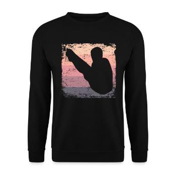 Synchronized Water Diver High Diver - Unisex Sweatshirt - black - Front - Alina (178cm) & Michal (187cm)