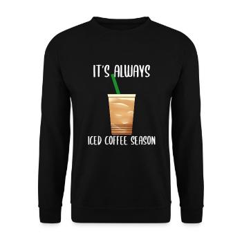 Iced Coffee Lover Barmann Barkeeper - Unisex Pullover - Schwarz - Vorne - Alina (178cm) & Michal (187cm)