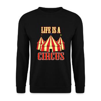 Life Is A Circus Komiker - Unisex Pullover - Schwarz - Vorne - Alina (178cm) & Michal (187cm)