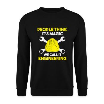 Lustige Ingenieurwesen Elektroingenieur - Unisex Pullover - Schwarz - Vorne - Alina (178cm) & Michal (187cm)