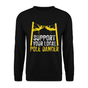 American Lineman Powerline Worker Design - Unisex Sweatshirt - black - Front - Alina (178cm) & Michal (187cm)