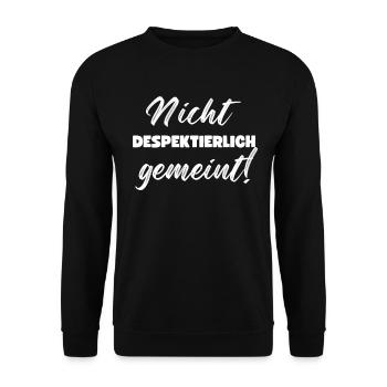 Nicht Despektierlich Gemeint - Unisex Pullover - Schwarz - Vorne - Alina (178cm) & Michal (187cm)