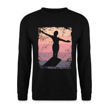 Synchronized Water Diver High Diver - Unisex Sweatshirt - black - Front - Alina (178cm) & Michal (187cm)