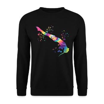 Synchronized Water Diver High Diver - Unisex Sweatshirt - black - Front - Alina (178cm) & Michal (187cm)