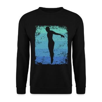 Synchronized Water Diver High Diver - Unisex Sweatshirt - black - Front - Alina (178cm) & Michal (187cm)