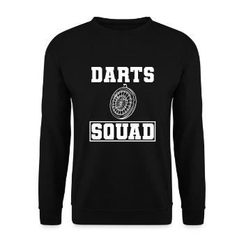 Lustiger Dartspieler Dart -Enthusiast - Unisex Pullover - Schwarz - Vorne - Alina (178cm) & Michal (187cm)