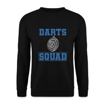 Lustiger Dartspieler Dart -Enthusiast - Unisex Pullover - Schwarz - Vorne - Alina (178cm) & Michal (187cm)